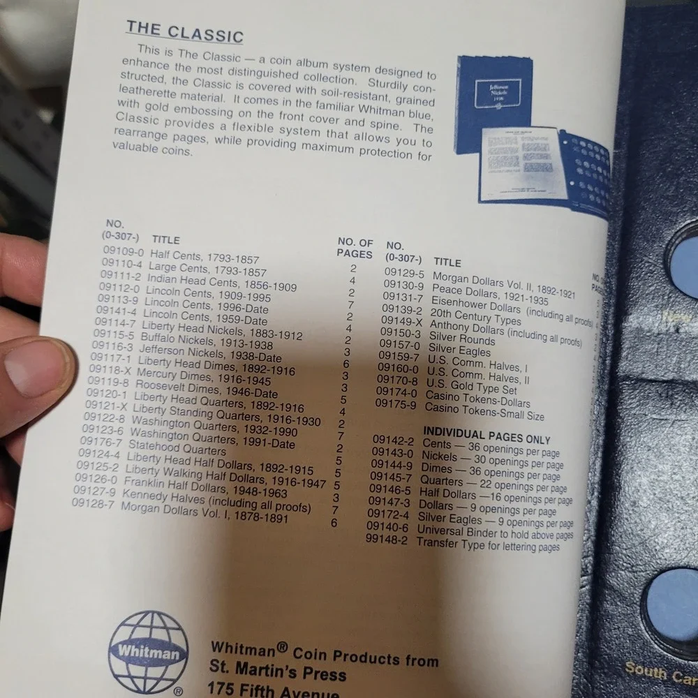 Whitman‎ Classic Coin Album Statehood Quarters 1999 Blue Leatherette New